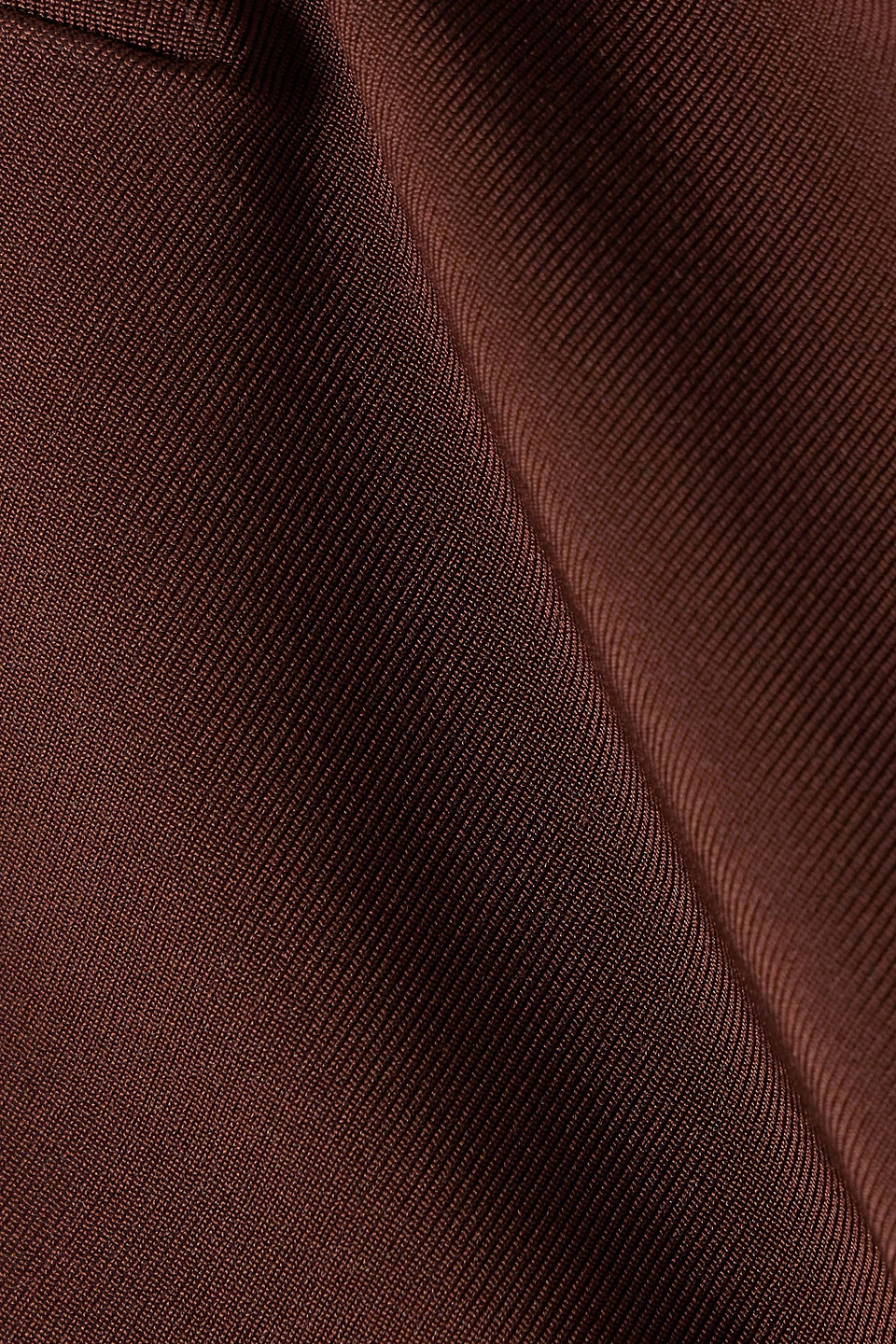 Esse Studios Strapless Cropped Ribbed Stretch-knit Top In Chocolate