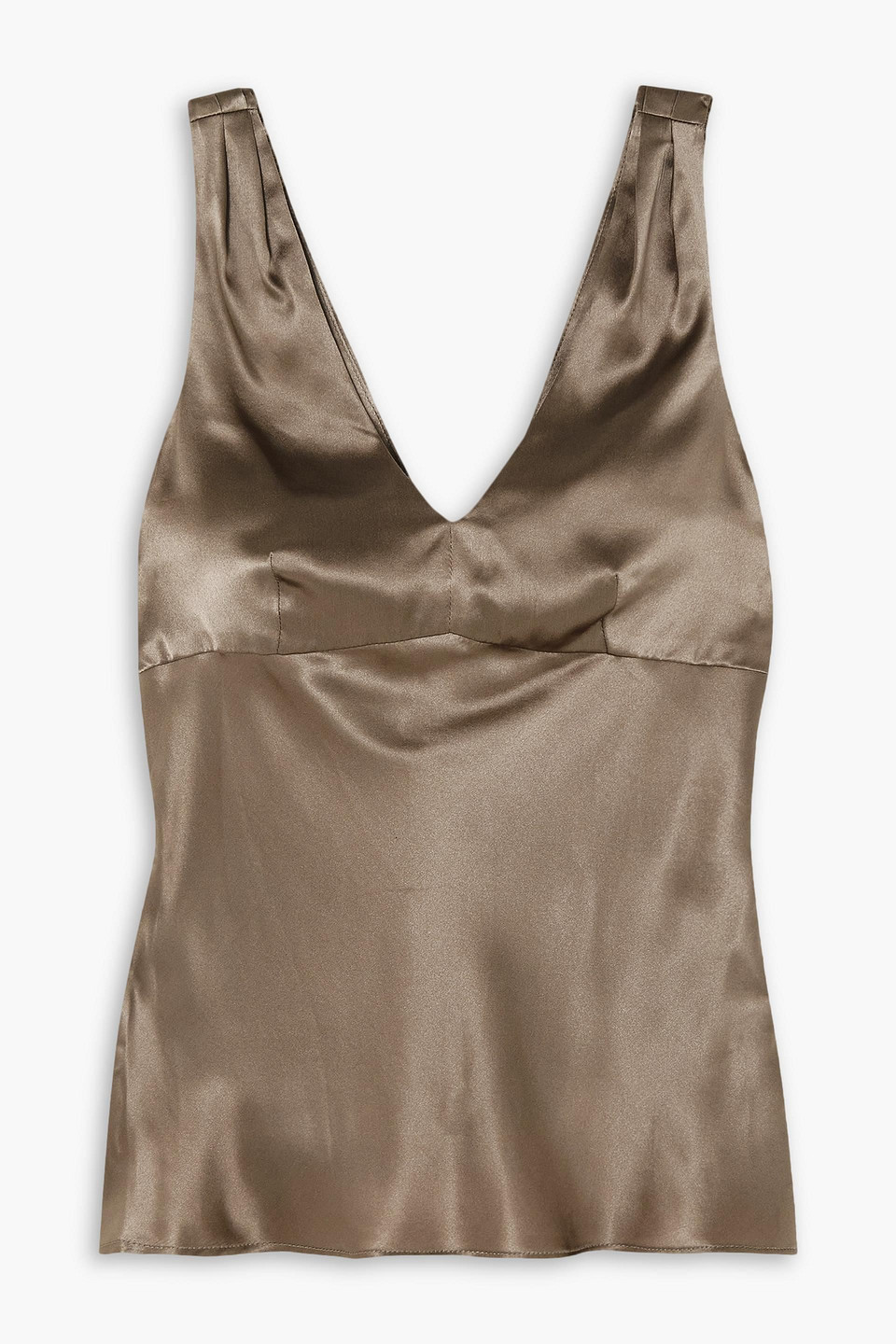 Beare Park Silk-satin Top In Taupe