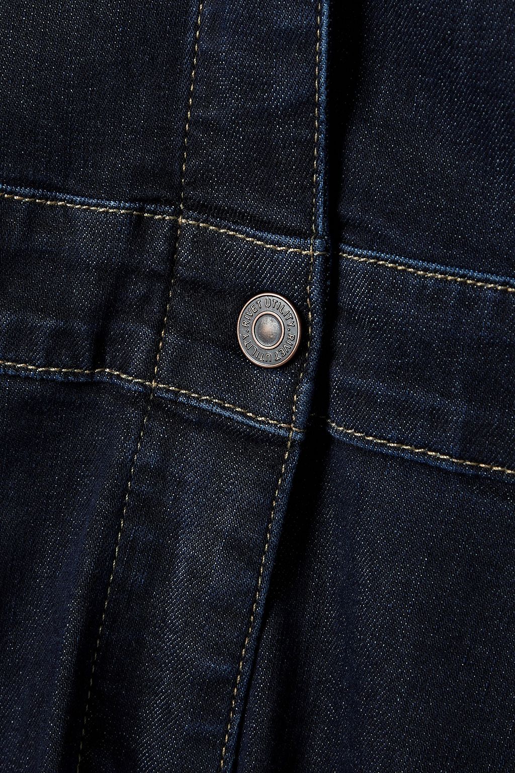 RIVET UTILITY 데님 점프수트