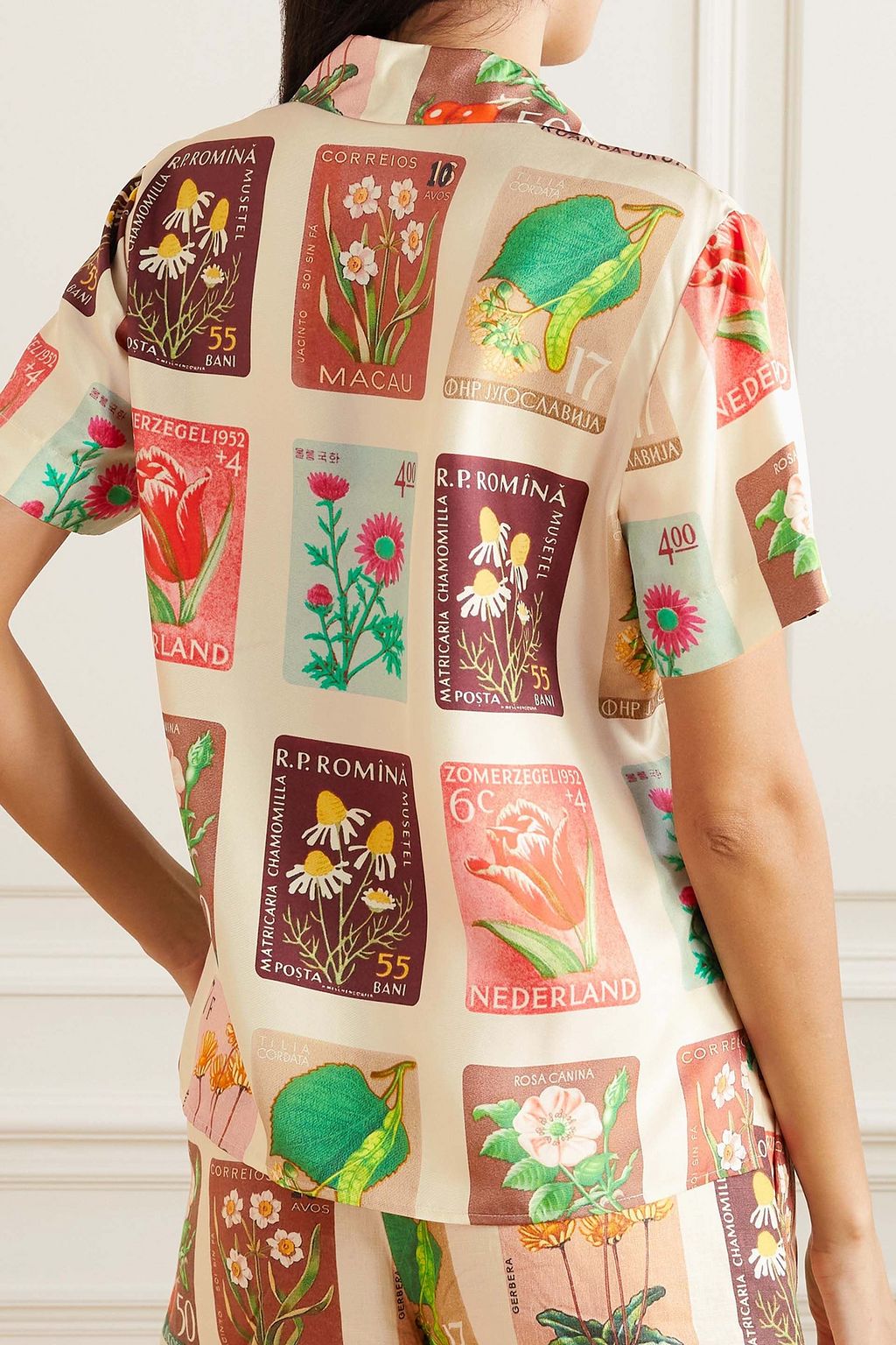 OROTON Printed silk-satin shirt
