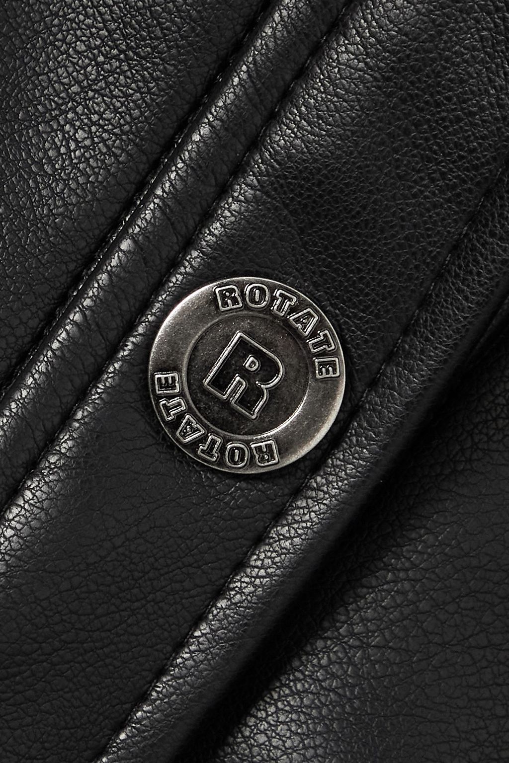 ROTATE BIRGER CHRISTENSEN フェイクレザー クロップドジャケット フリンジ付き