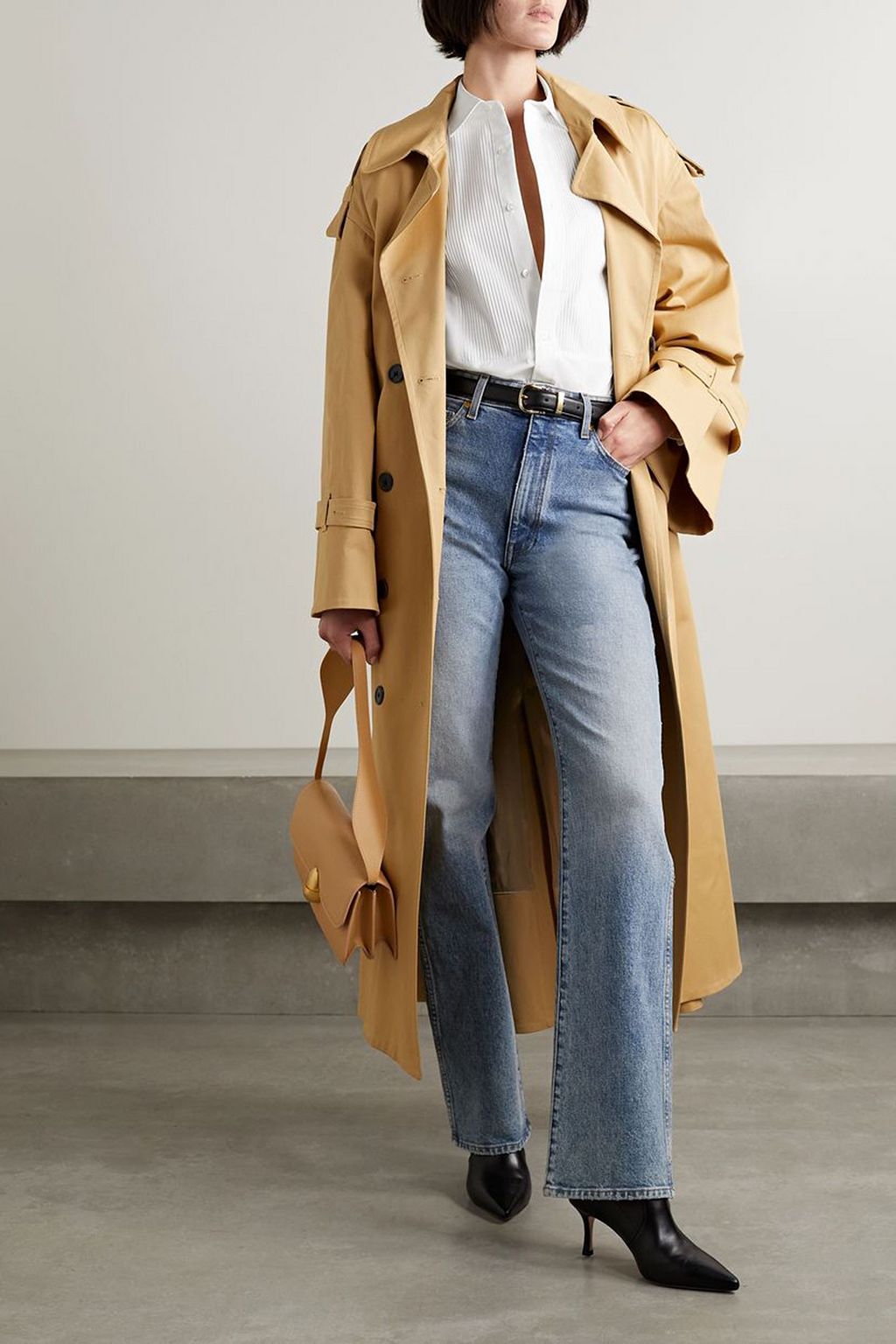 NILI LOTAN Blanche ribbed cotton-poplin shirt