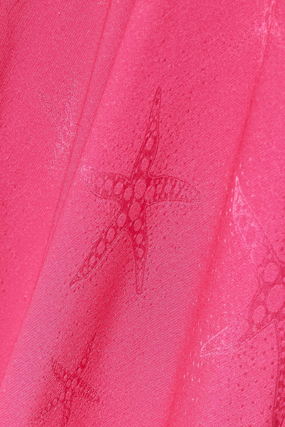Rixo London Clarissa Satin-jacquard Midi Dress In Fuchsia