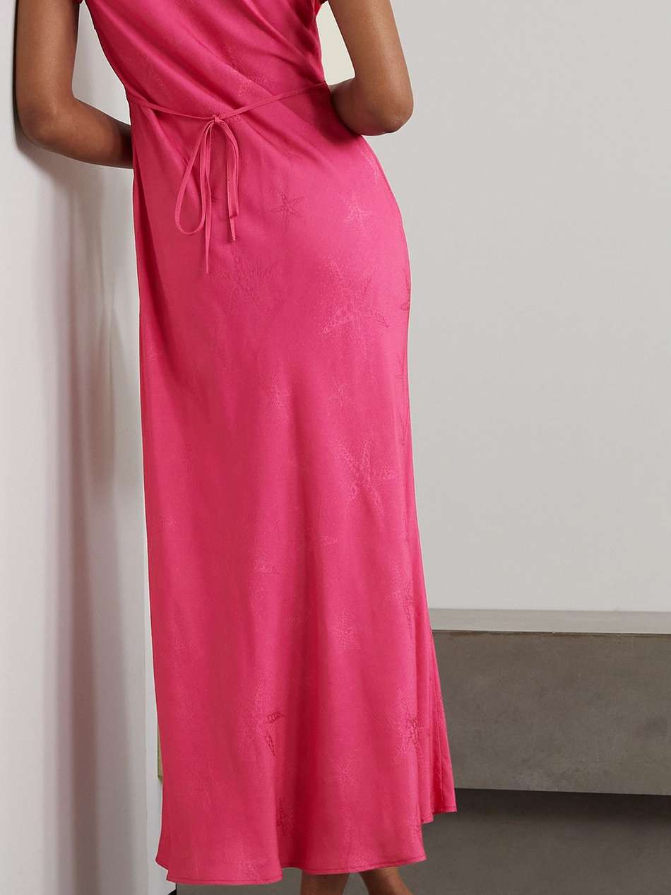 clarissa satin-jacquard midi dress