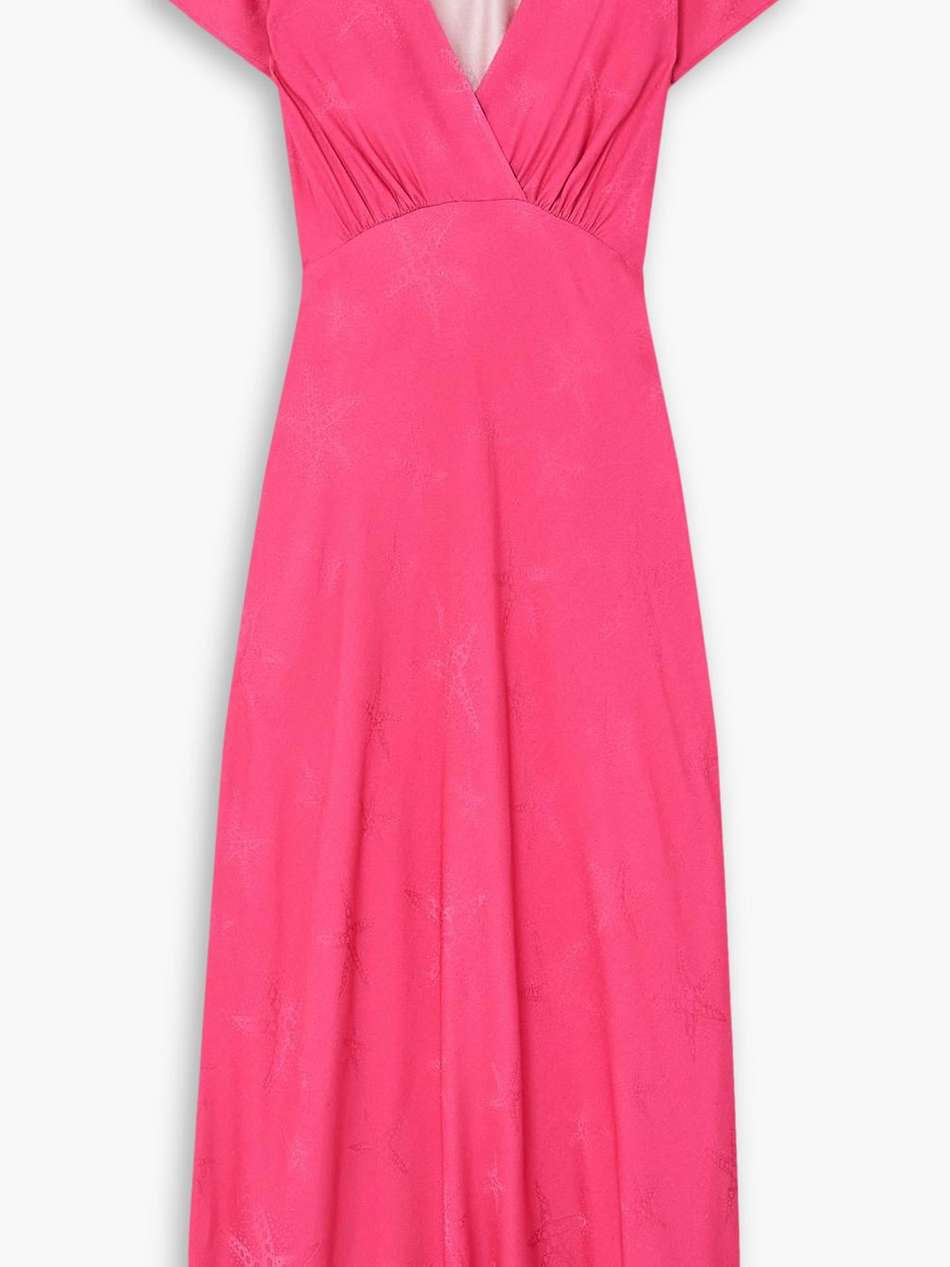 clarissa satin-jacquard midi dress