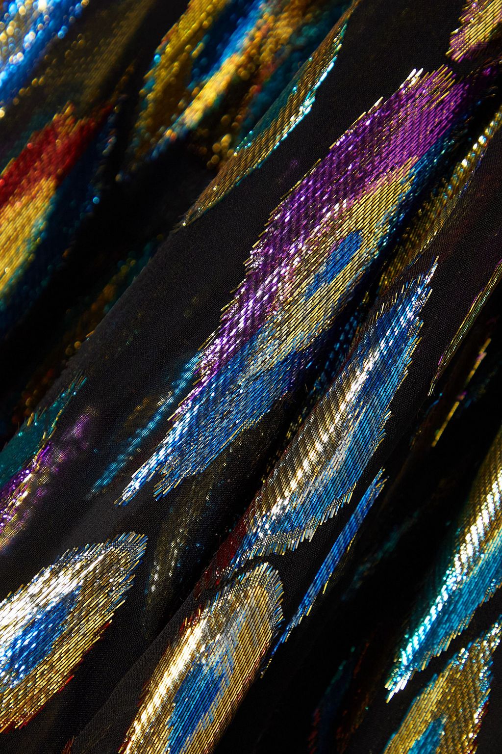 RIXO Moss pussy-bow metallic fil coupé silk-blend chiffon blouse
