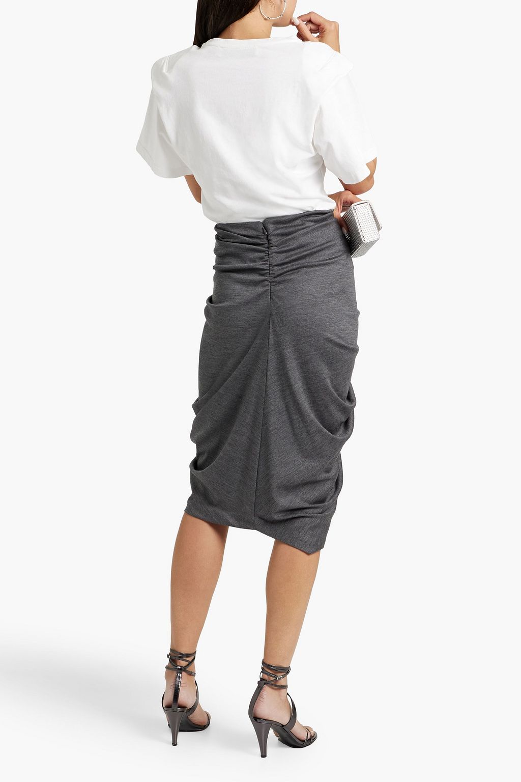 ISABEL MARANT Datisca draped wool-jersey midi skirt