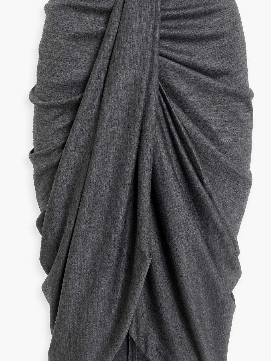 dastica draped ruched wool-jersey midi pencil skirt