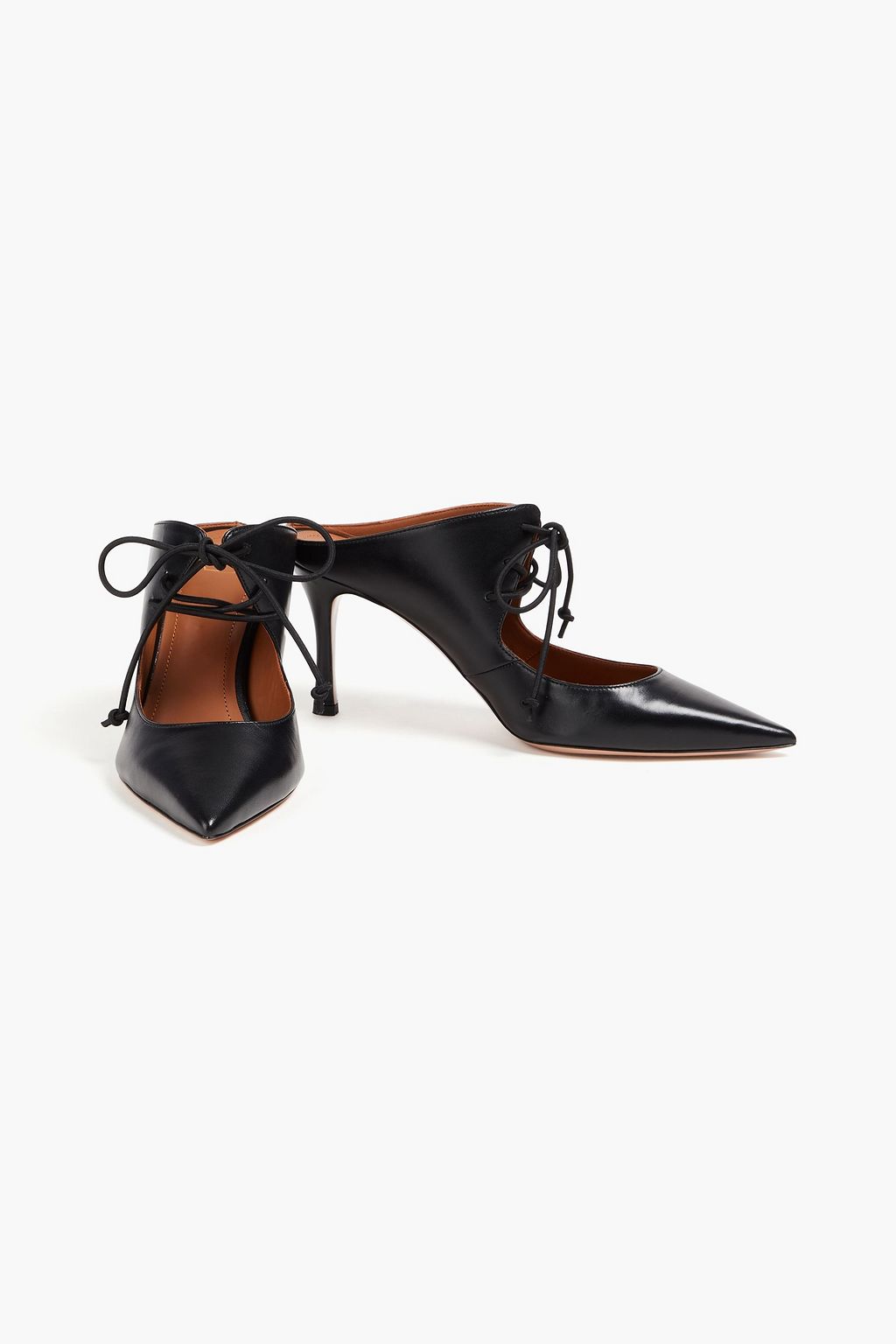 MALONE SOULIERS حذاء ميول Marcia من الجلد مزين بربطة على شكل فراشة وبكعب مقاس 80