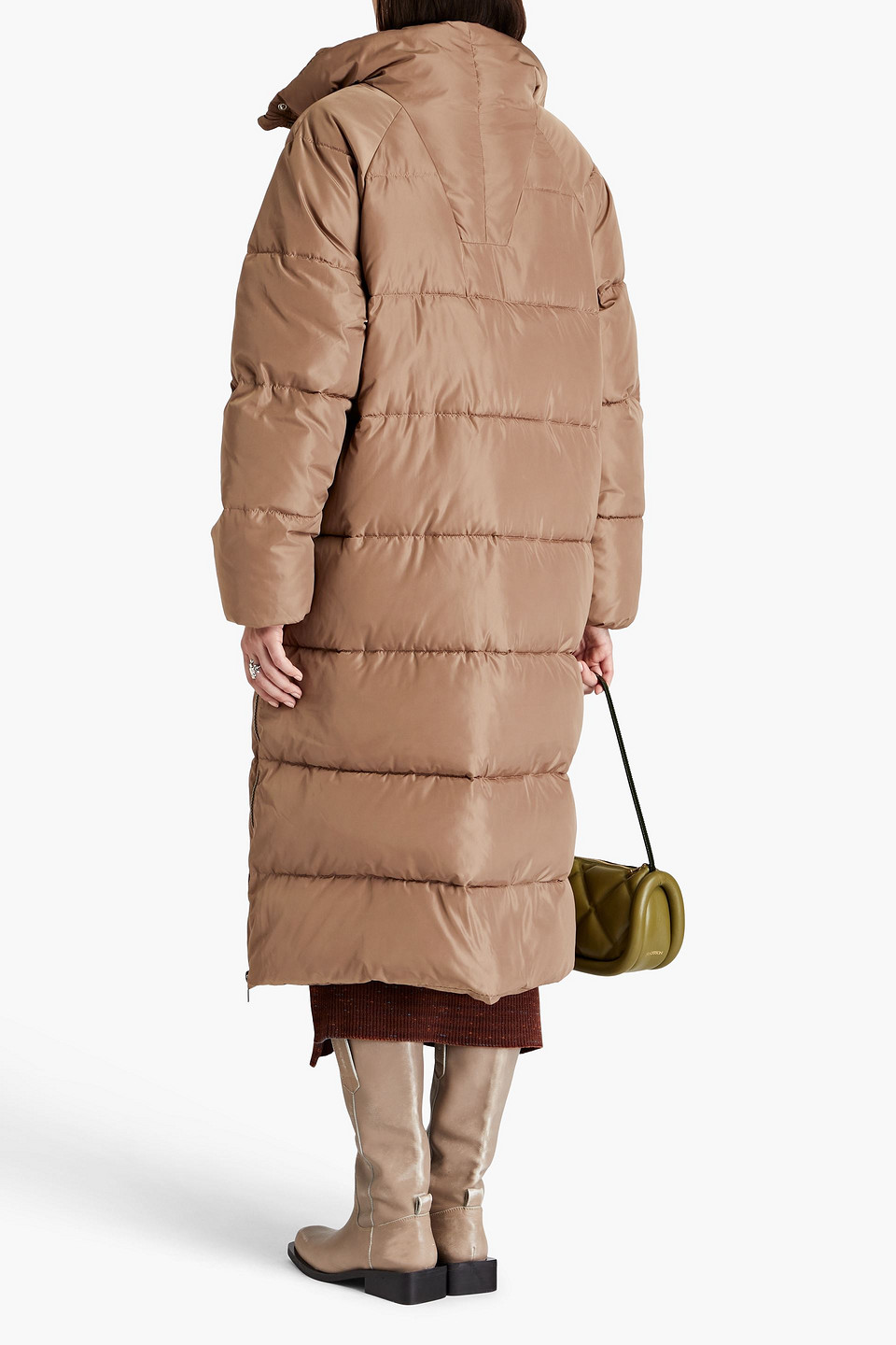  Ganni - Quilted Shell Coat - Neutral - S/m 