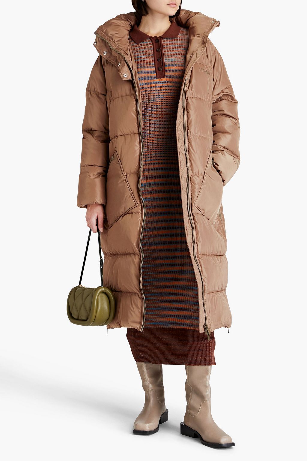 GANNI Quilted shell coat
