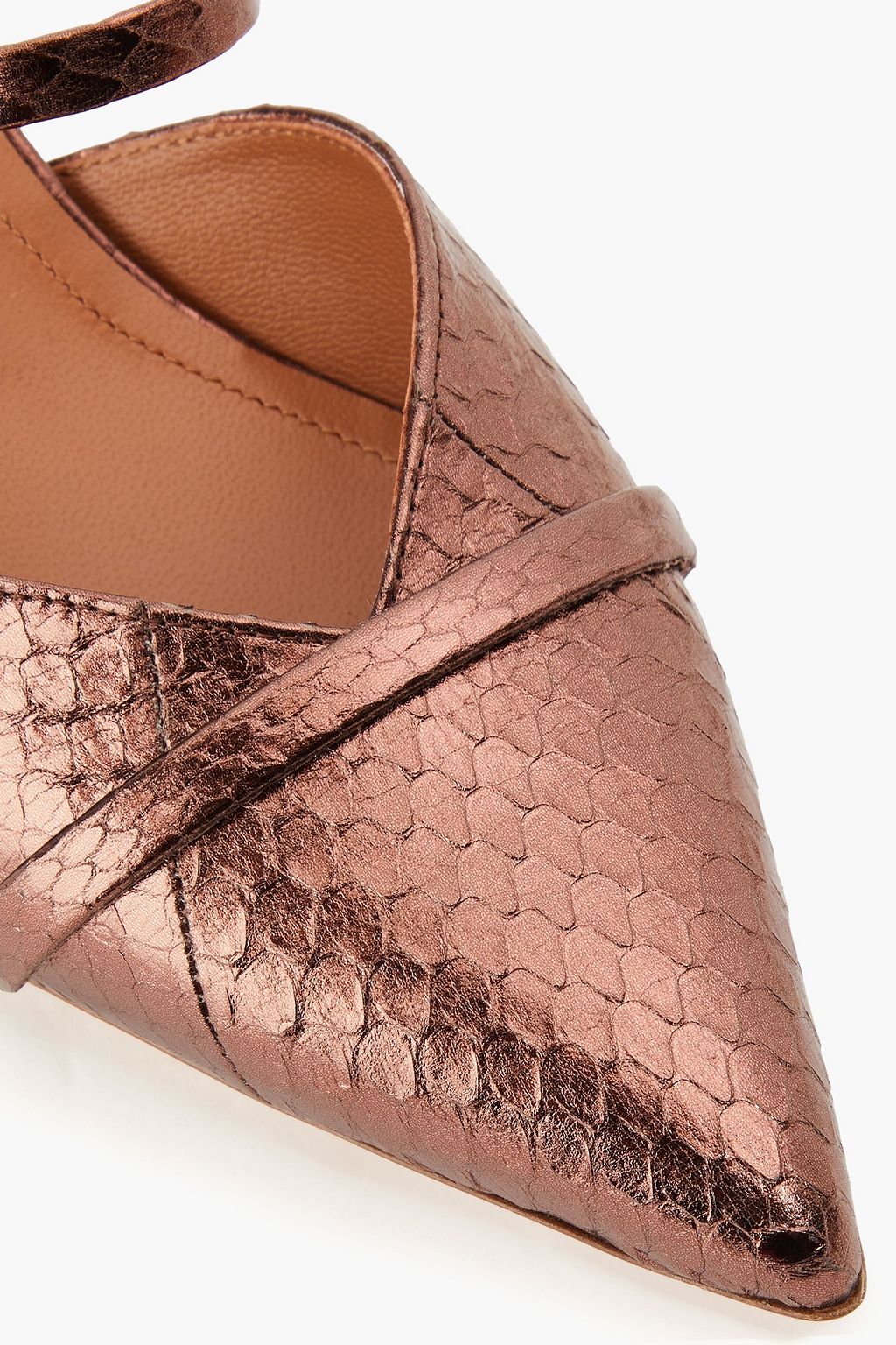 MALONE SOULIERS حذاء ميول Frankie من الجلد بلون معدني وبكعب مقاس 45