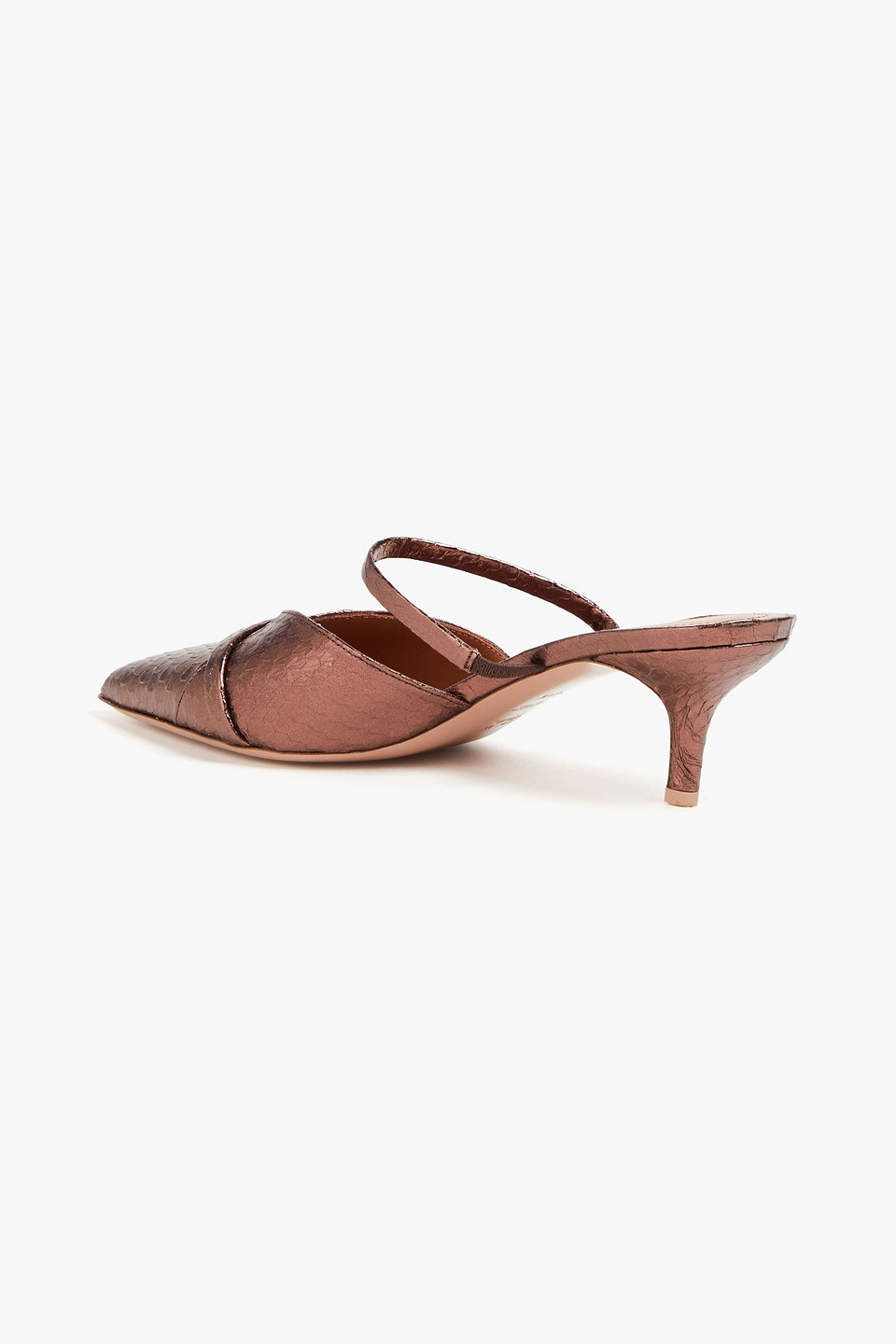 Malone Souliers Frankie Metallic Snake-effect Leather Mules In Bronze