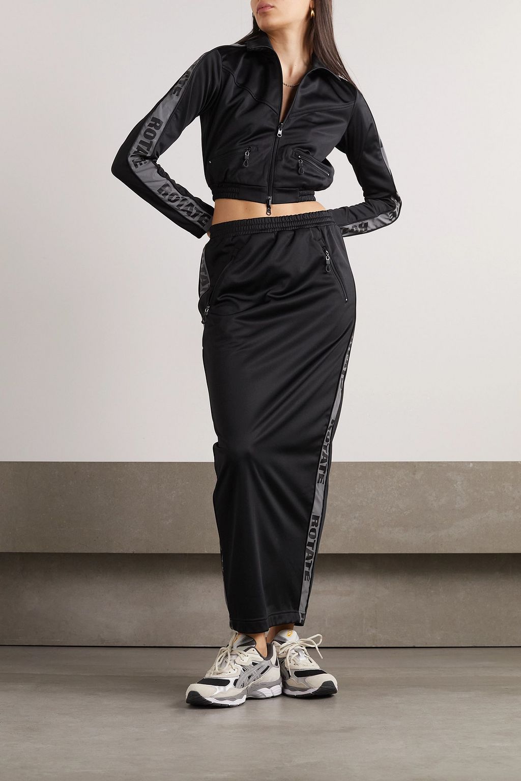 ROTATE BIRGER CHRISTENSEN Webbing-trimmed shell track jacket
