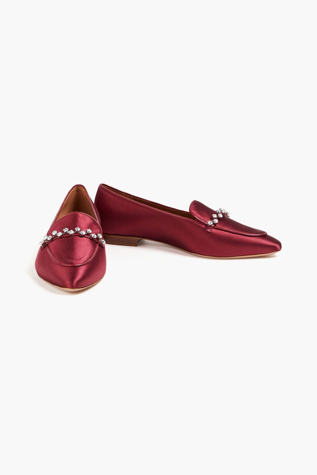 MALONE SOULIERS حذاء لوفر "برونا" من الساتان مزين بالكريستال 103