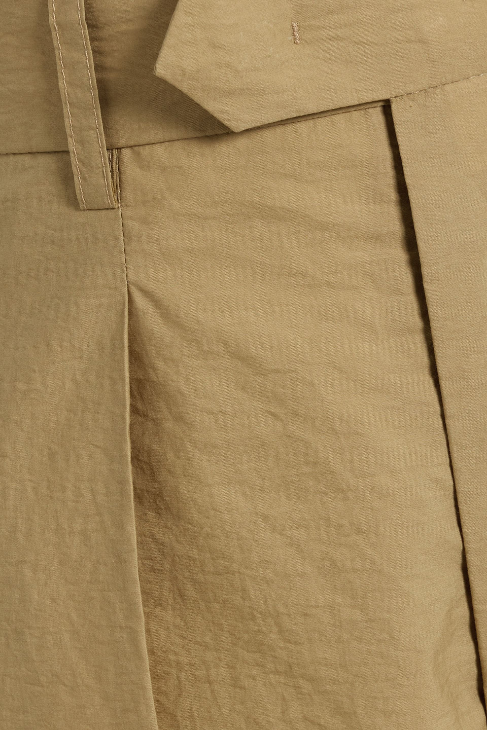 Shop Isabel Marant Tacoma Pleated Cotton-blend Tapered Pants In Beige