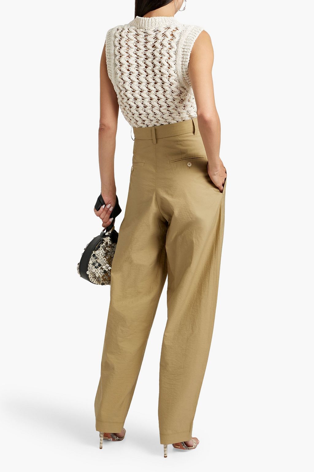 ISABEL MARANT Tacoma Pleated cotton-blend tapered pants