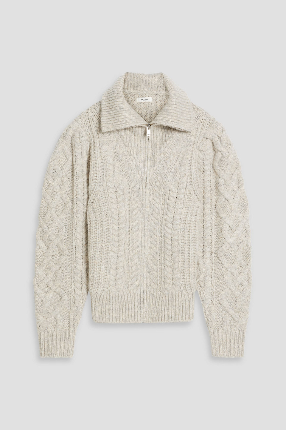 Isabel Marant Étoile Rebeca Cable-knit Half-zip Sweater In Ecru