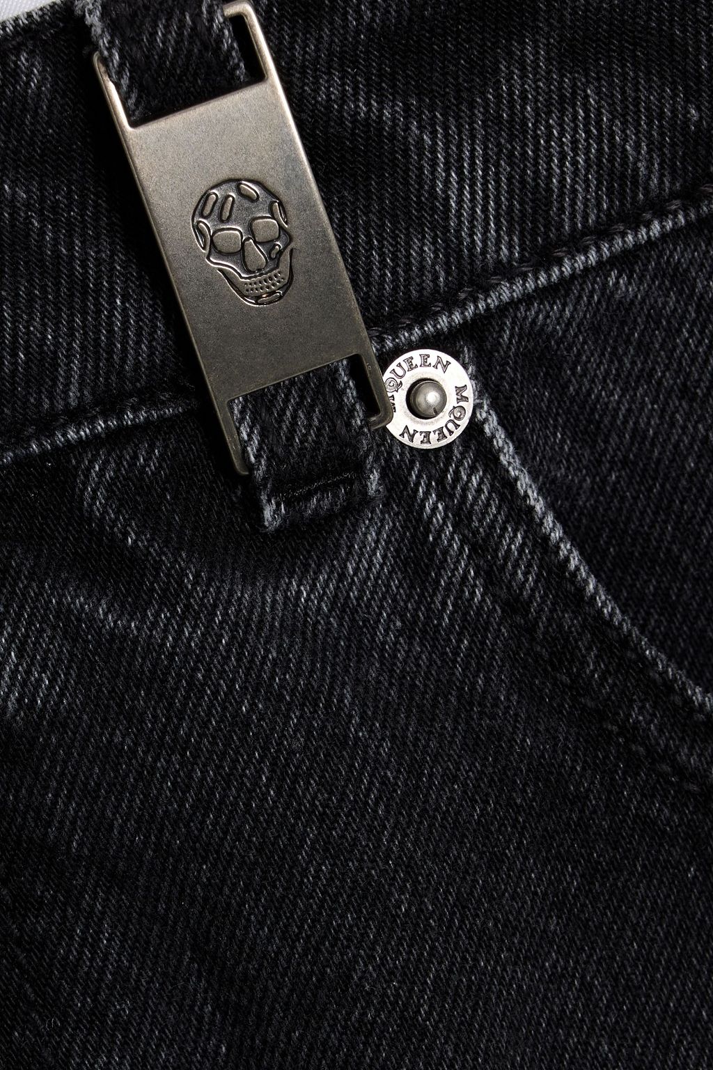 MCQUEEN Faded high-rise straight-leg jeans