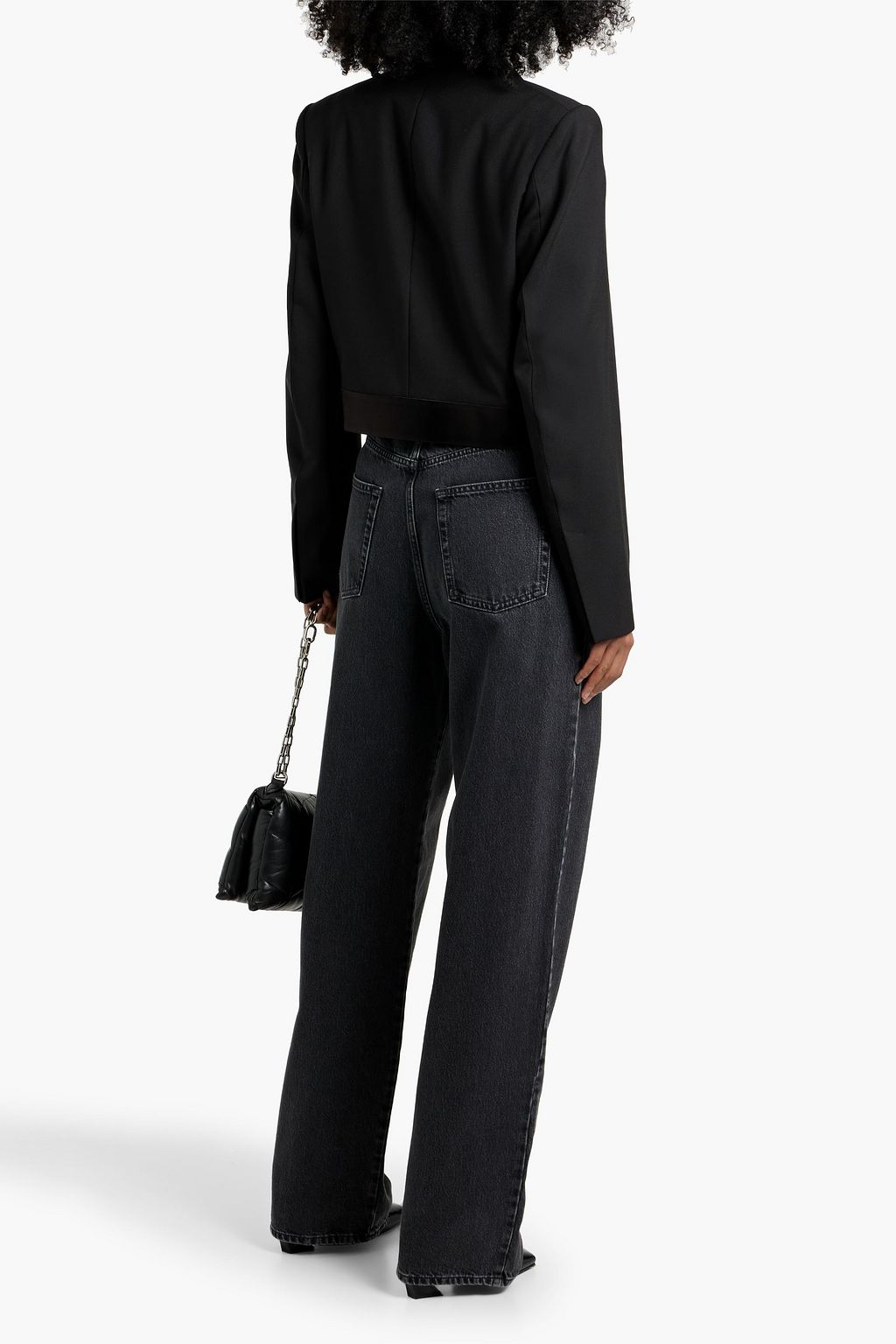 MCQUEEN Faded high-rise straight-leg jeans