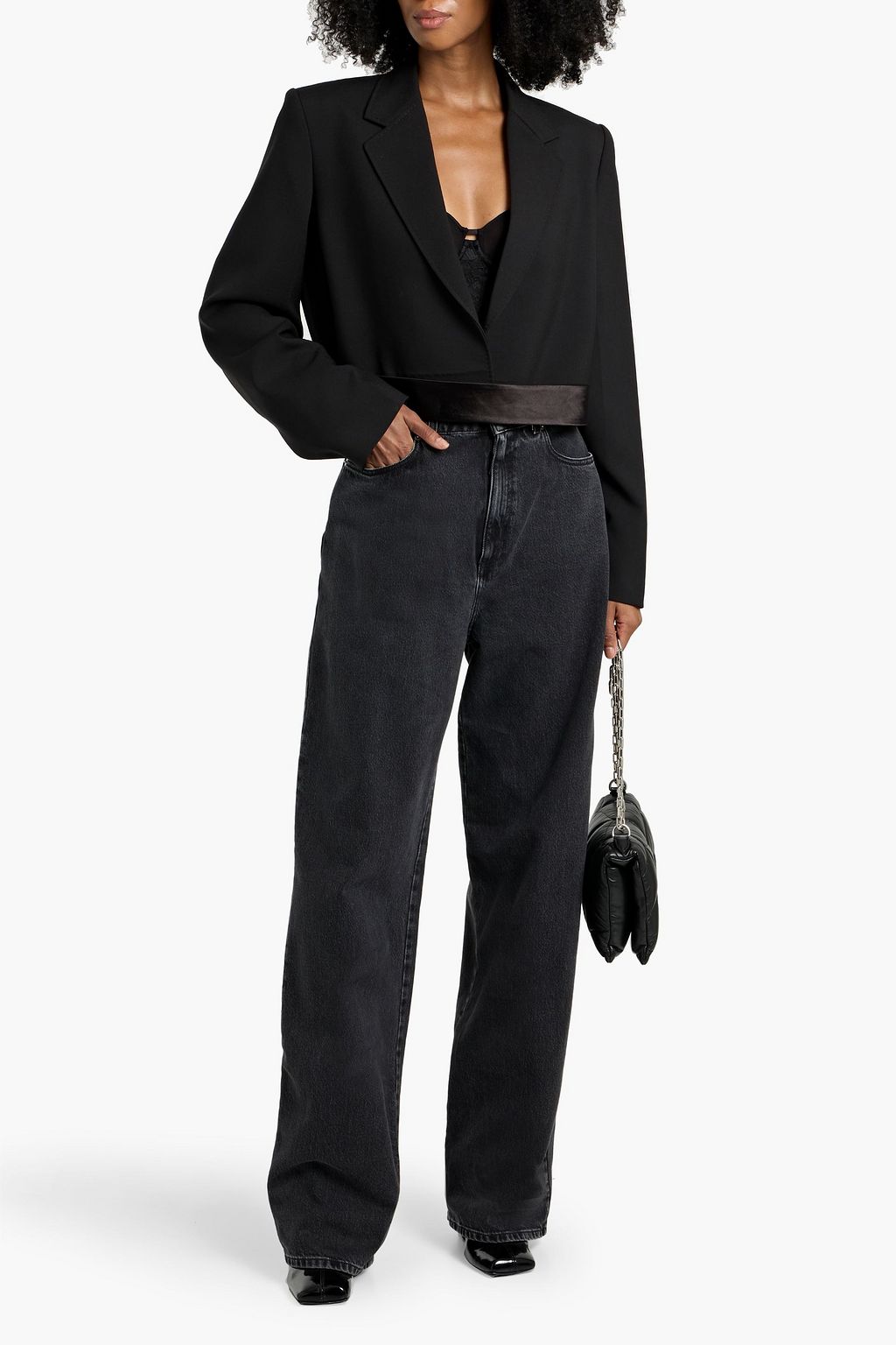 MCQUEEN Faded high-rise straight-leg jeans