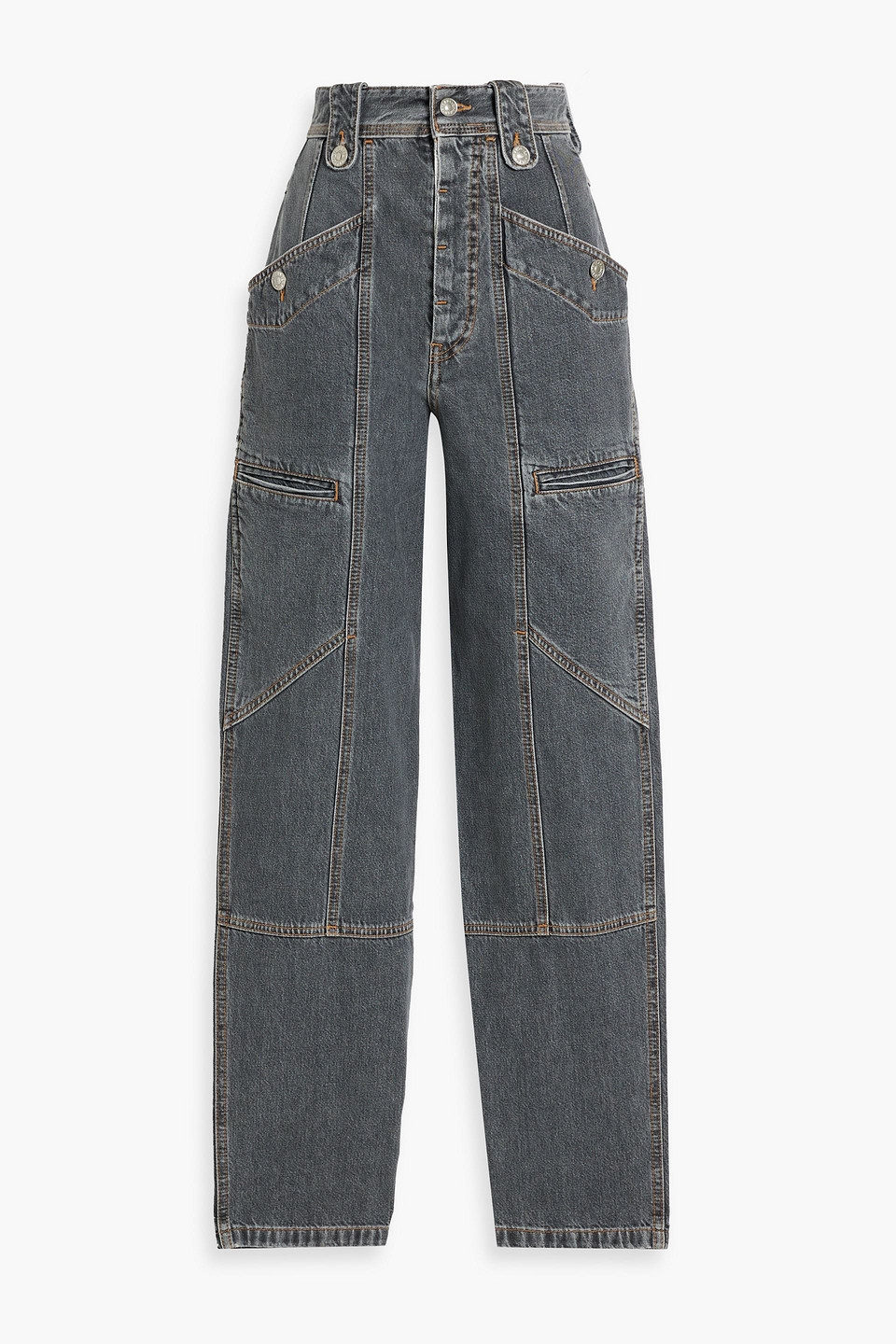 Isabel Marant Étoile Neko High-rise Tapered Jeans In Gray