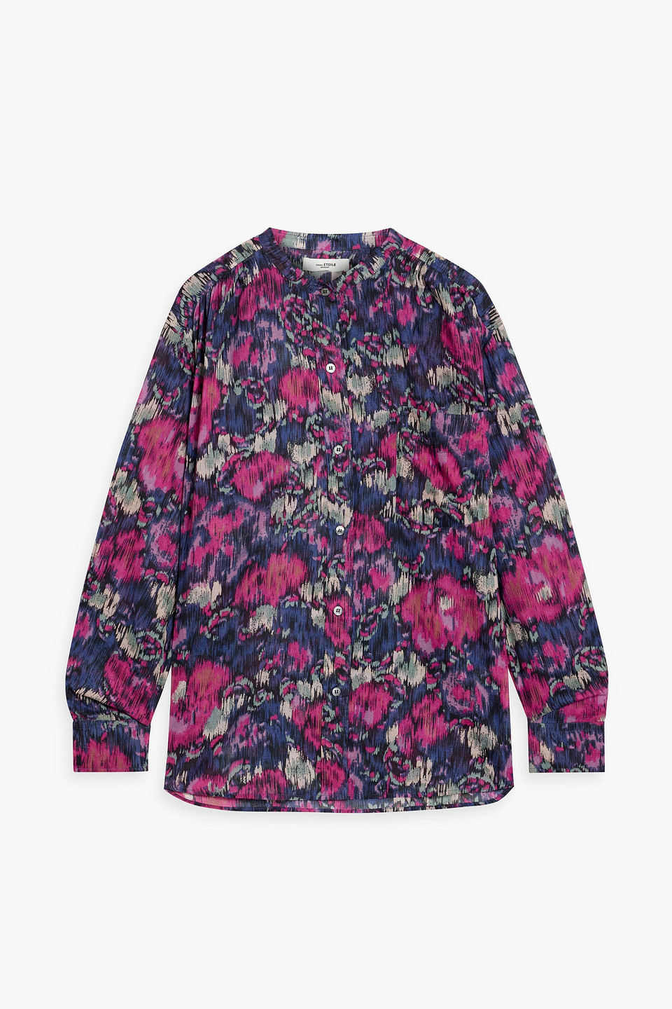 Isabel Marant Étoile Mexika Printed Cotton-voile Blouse In Indigo