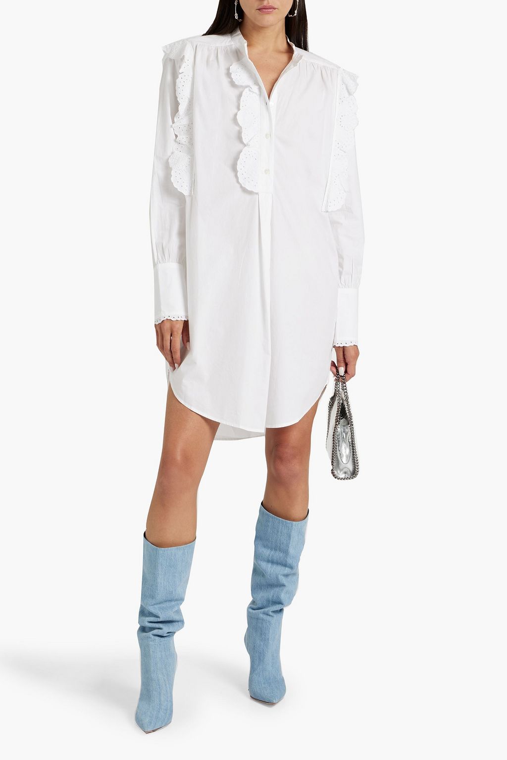 MARANT ÉTOILE Orsenia broderie anglaise cotton-poplin mini shirt dress