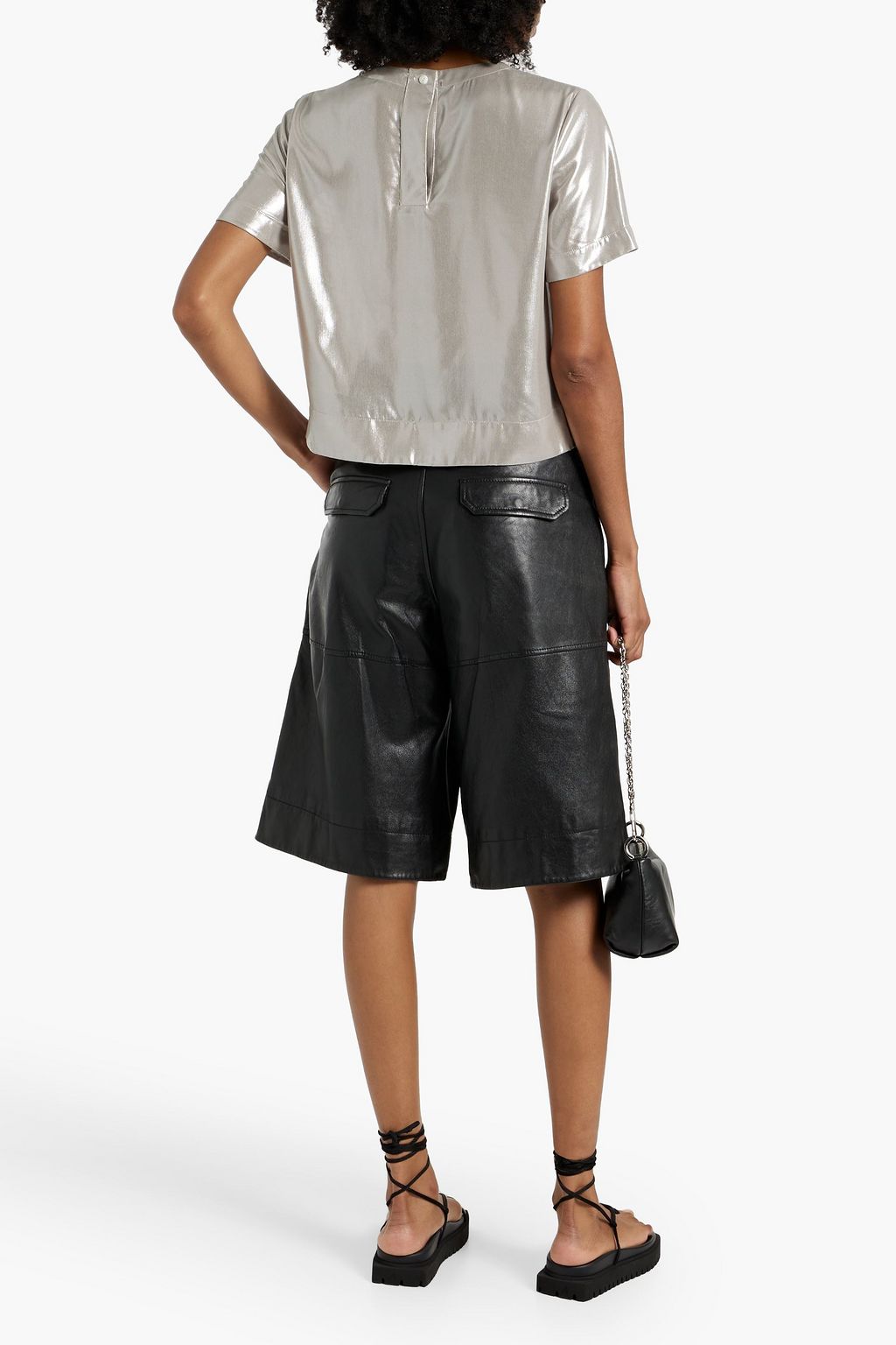 RAG & BONE Gia cropped lamé T-shirt