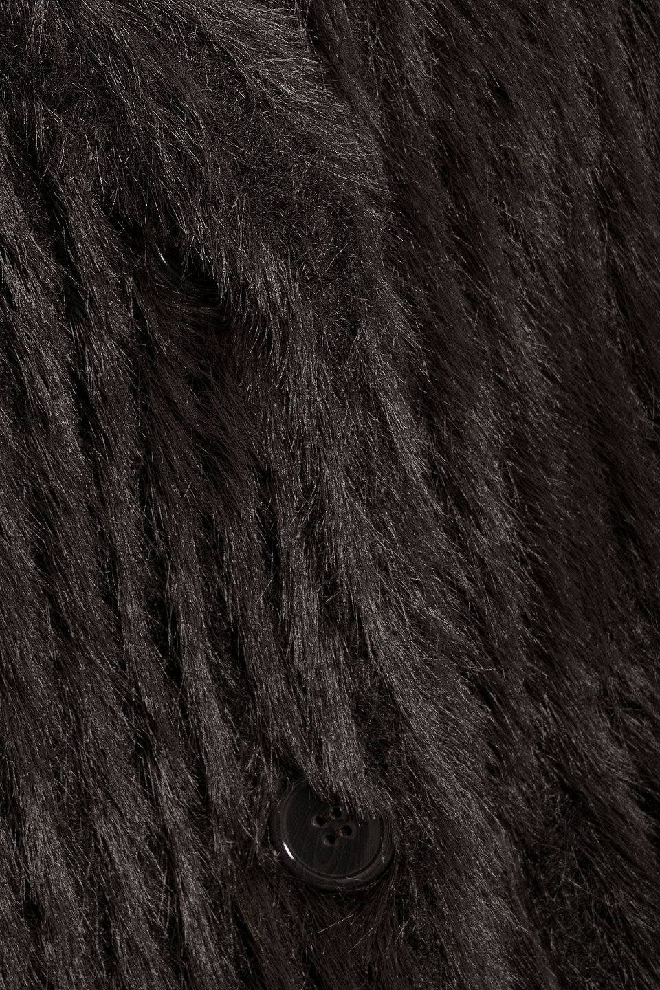 Stand Studio Zenni Double-breasted Faux Fur Coat In Dark Brown