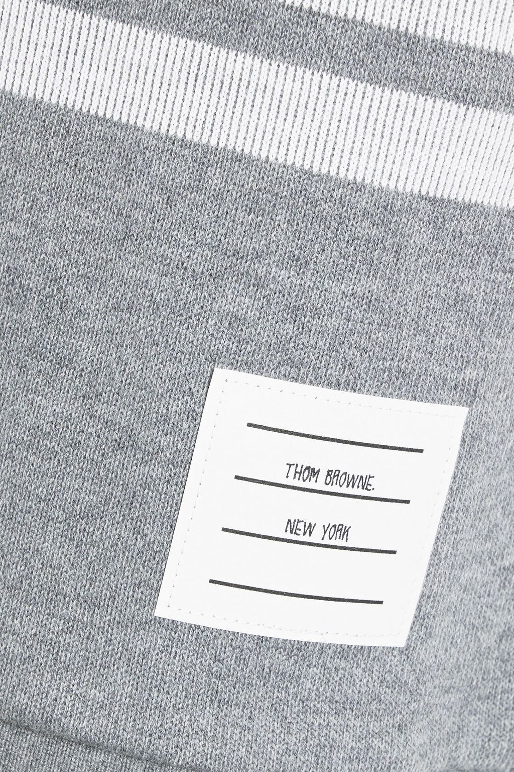 THOM BROWNE Striped French cotton-terry mini skirt