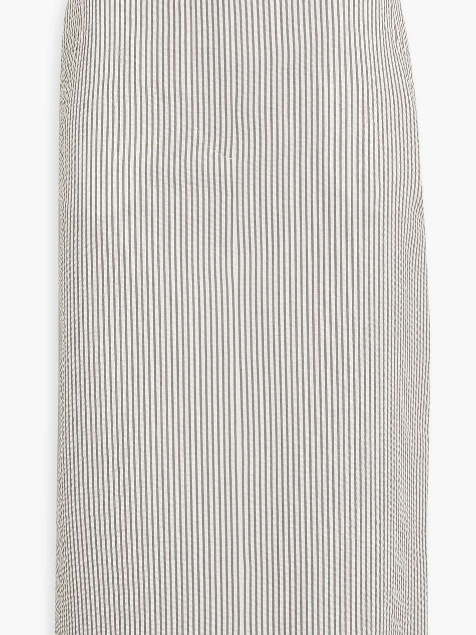 striped wool-seersucker midi pencil skirt