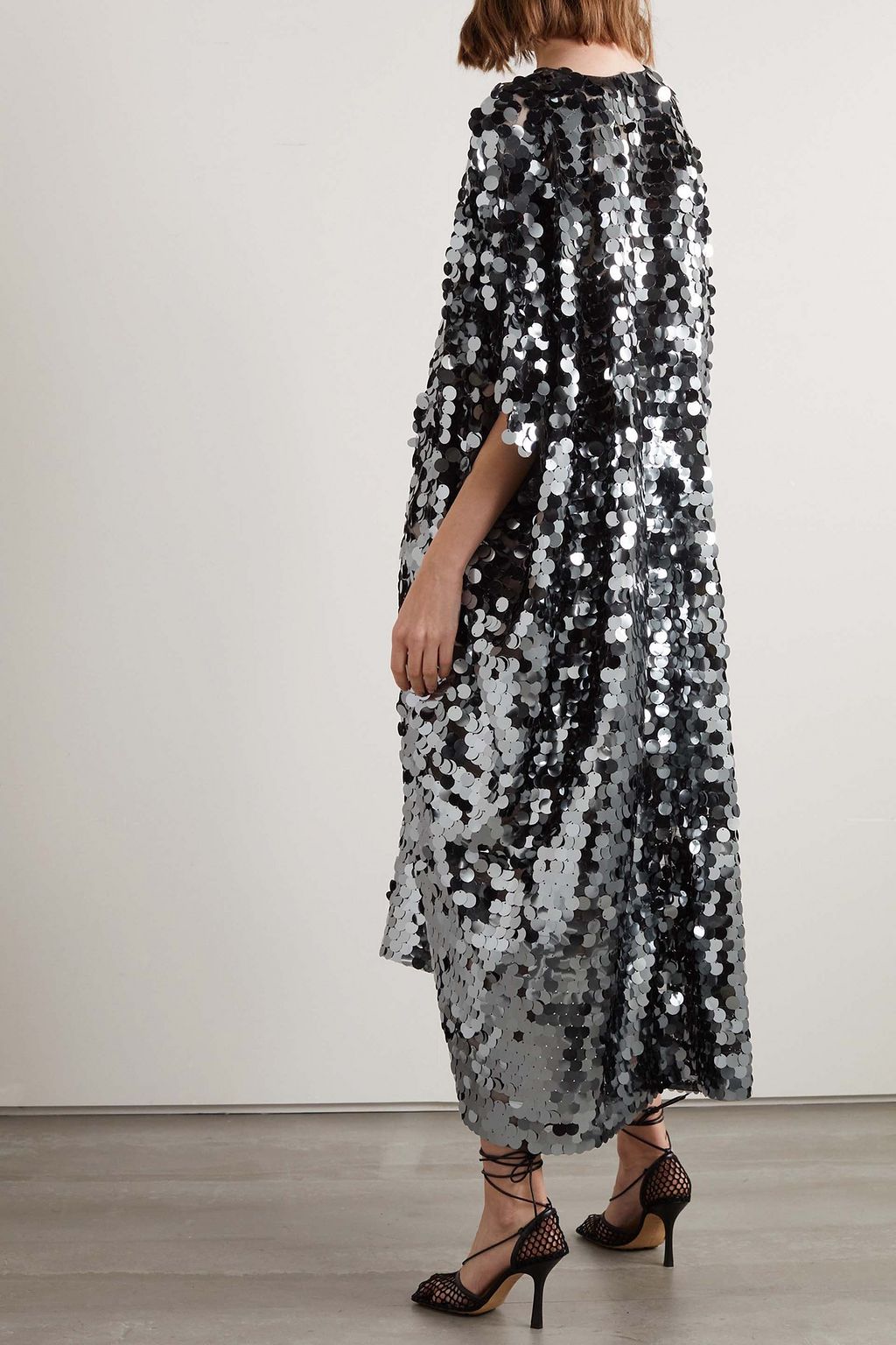 FIL DE VIE Sequined tulle coverup