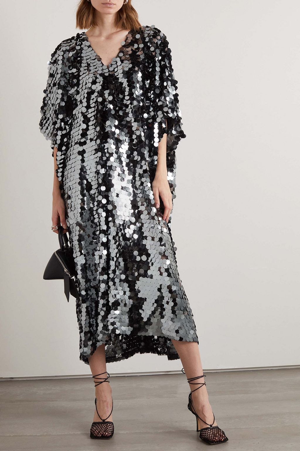 FIL DE VIE Sequined tulle coverup