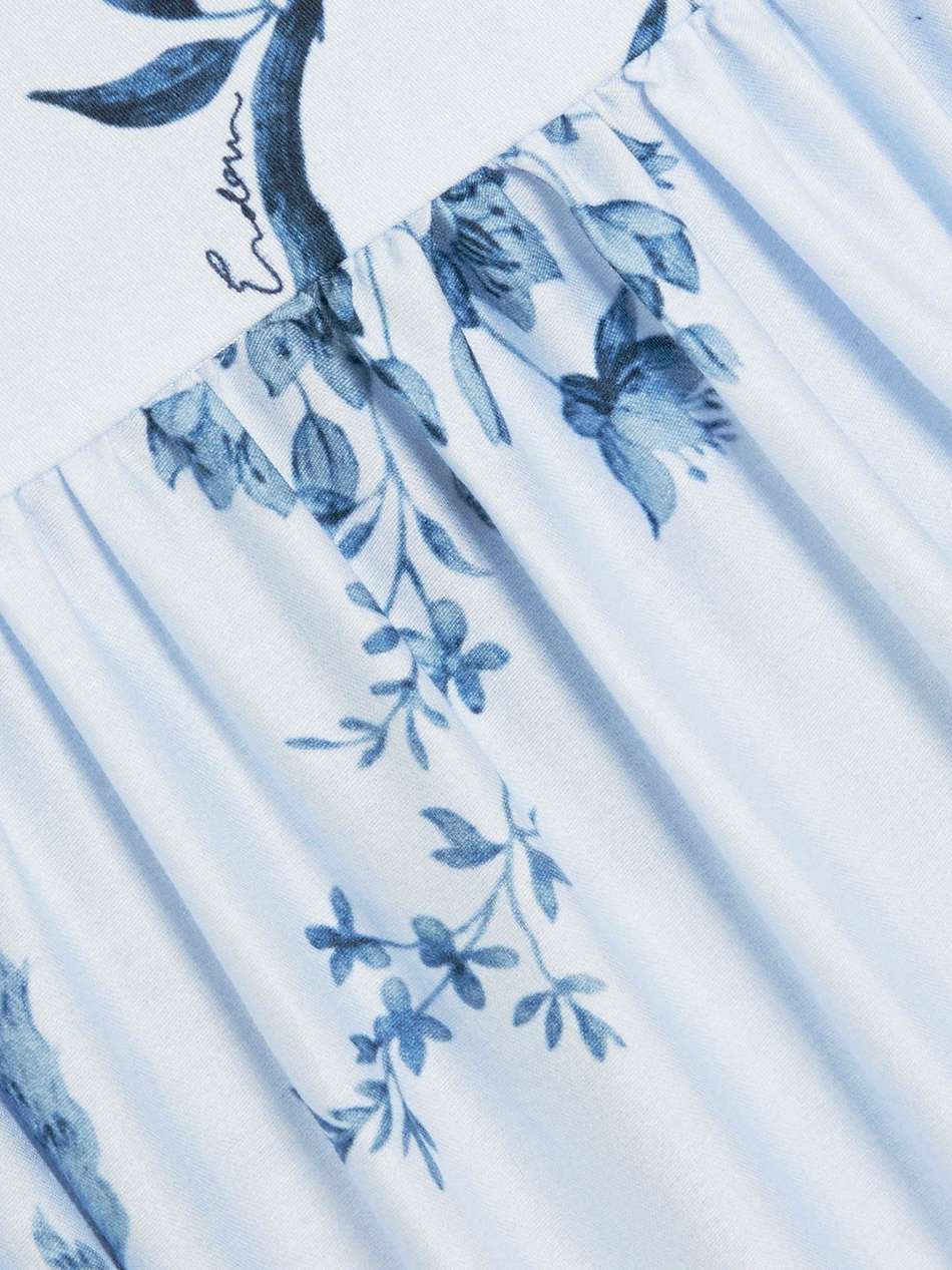 tiered floral-print cotton-poplin midi dress