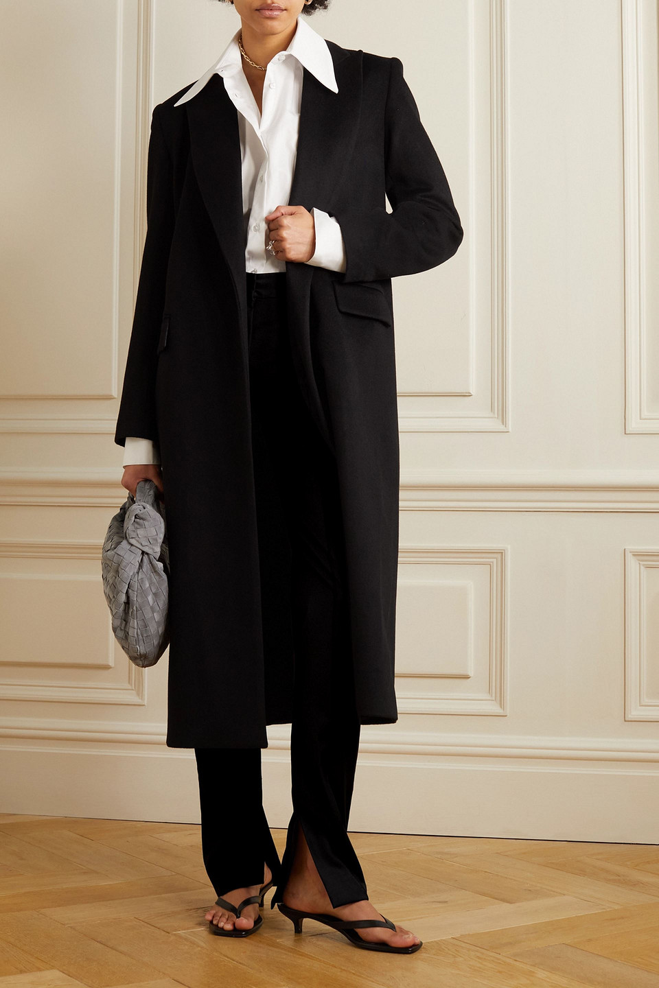 Beare Park Wool-twill Slim-leg Pants In Black