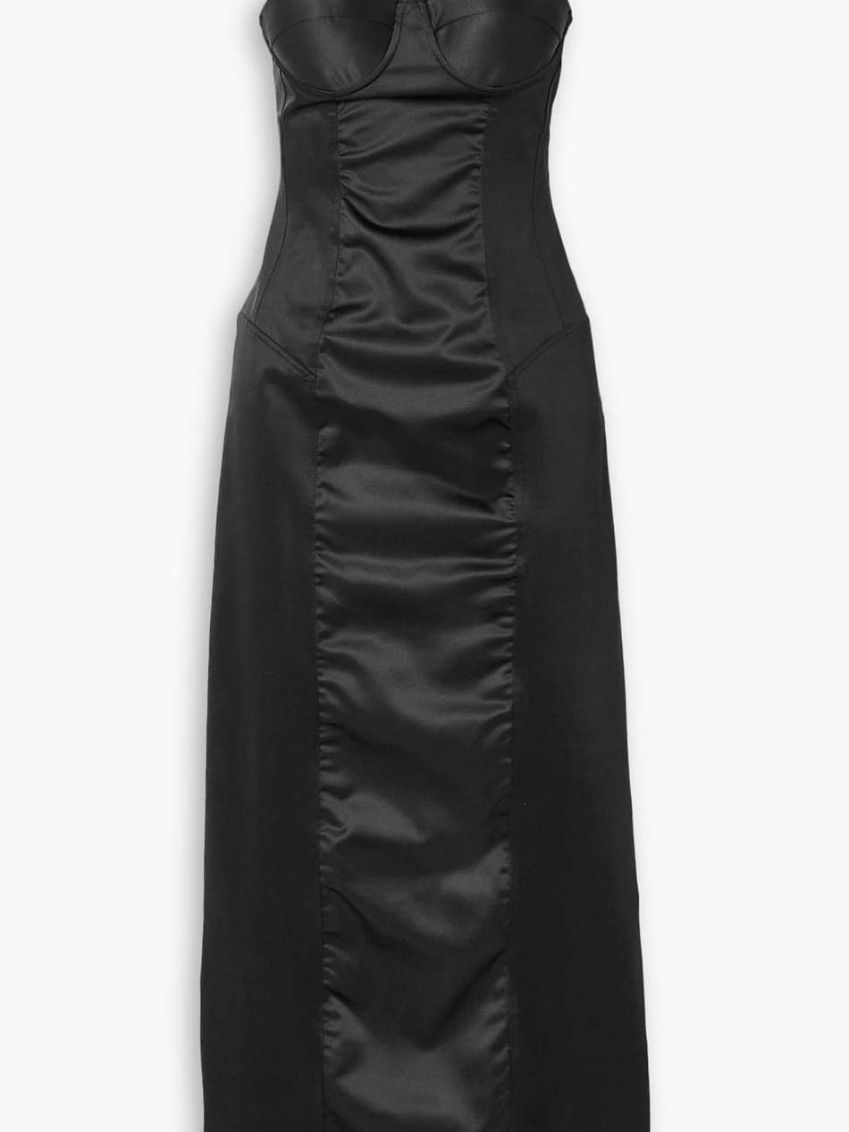 my nights satin-paneled crepe maxi dress