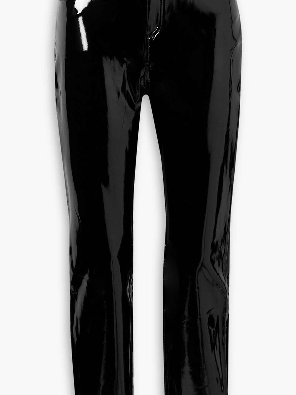 faux patent-leather skinny pants