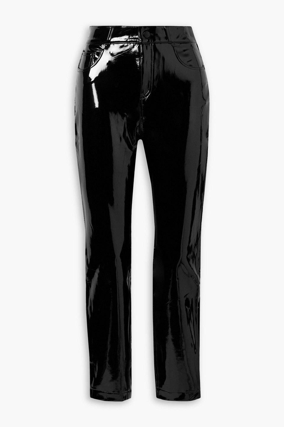 Glossed skinny pants