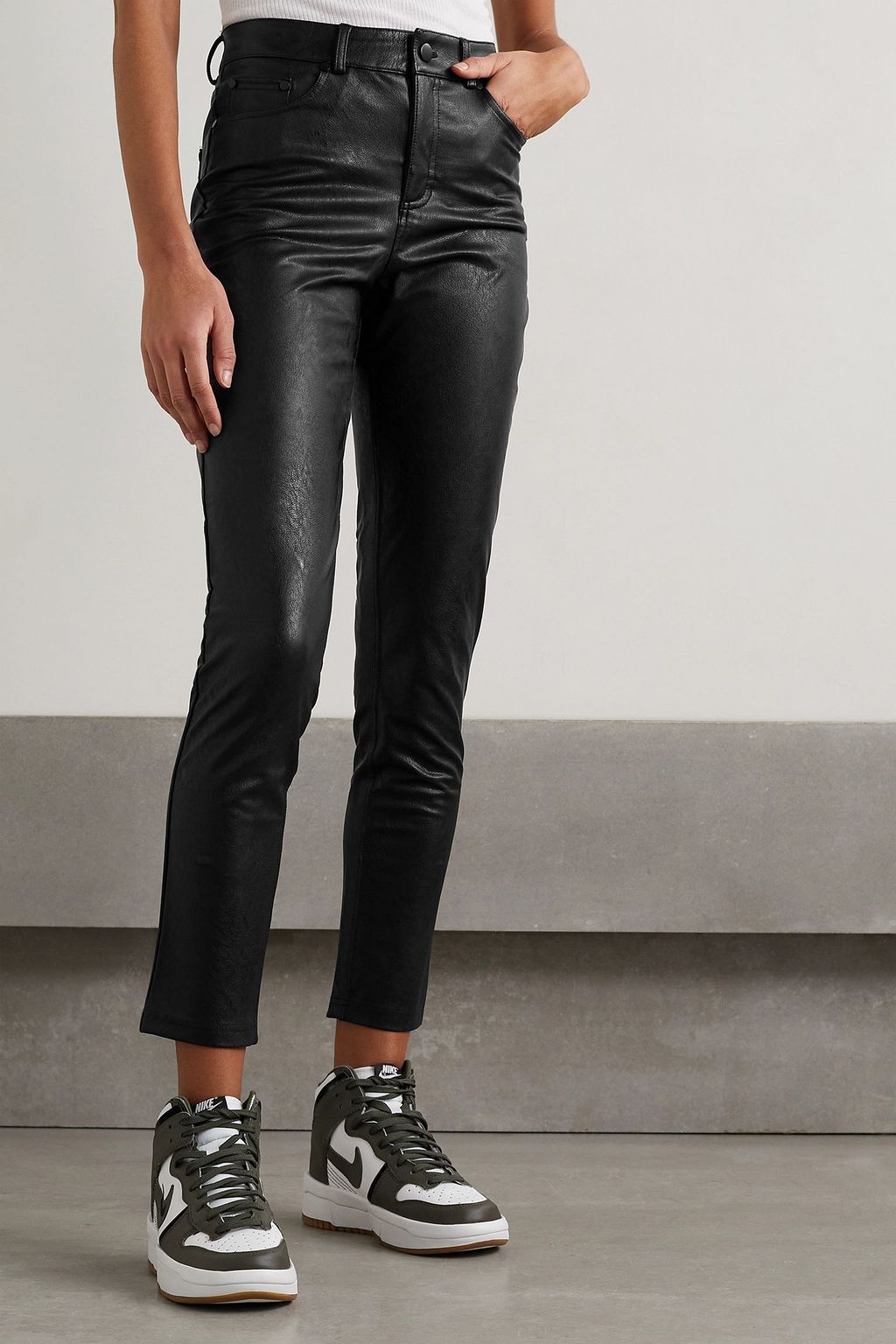 COMMANDO Faux stretch-leather skinny pants