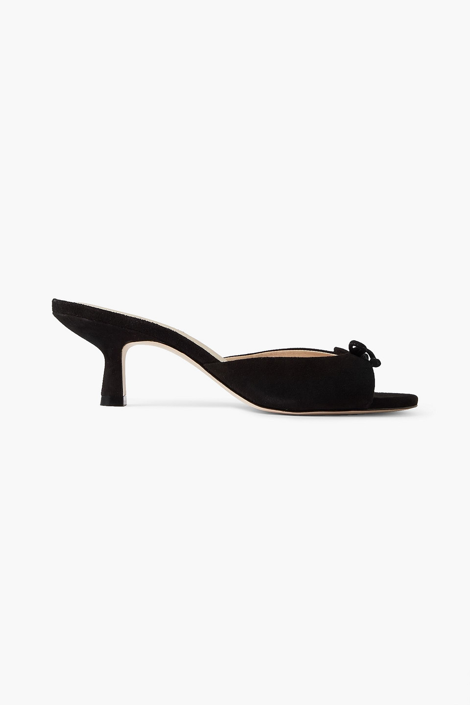 Porte & Paire Mules Aus Veloursleder Mit Schleife In Schwarz