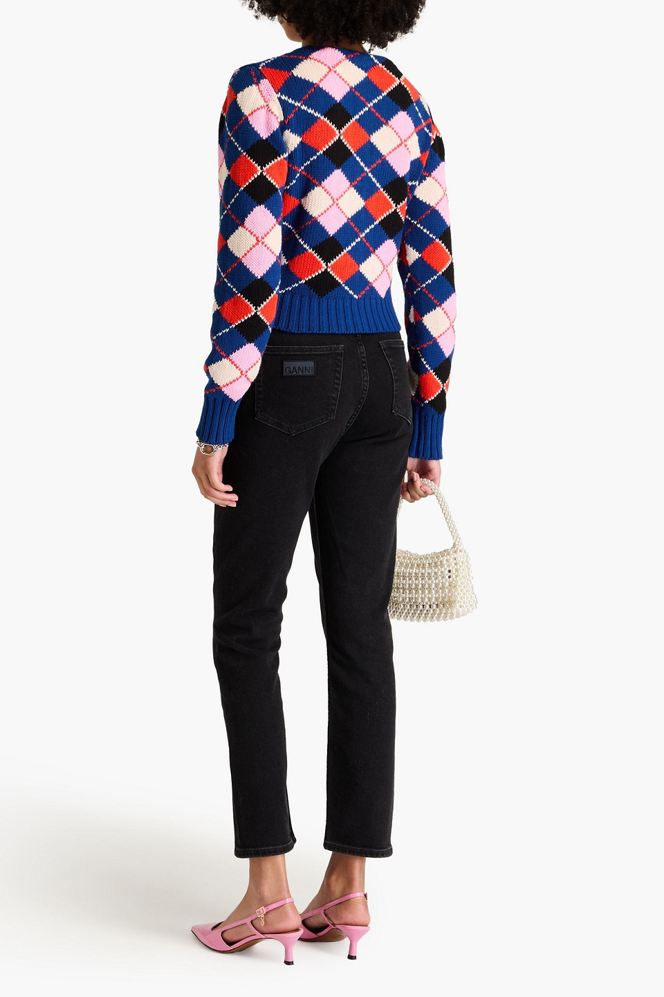 Ganni High-rise Slim-leg Jeans In Black