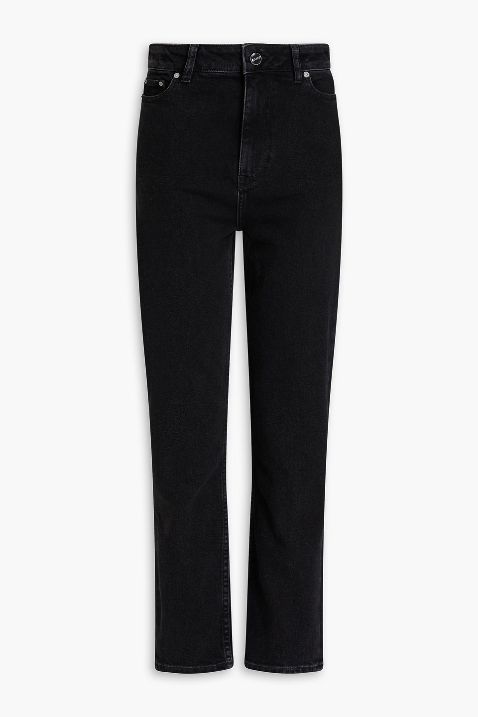 Ganni High-rise Slim-leg Jeans In Black