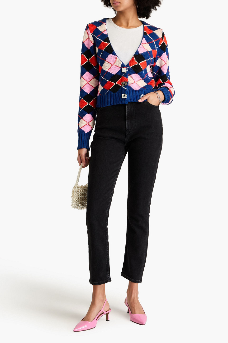 Ganni High-rise Slim-leg Jeans In Black