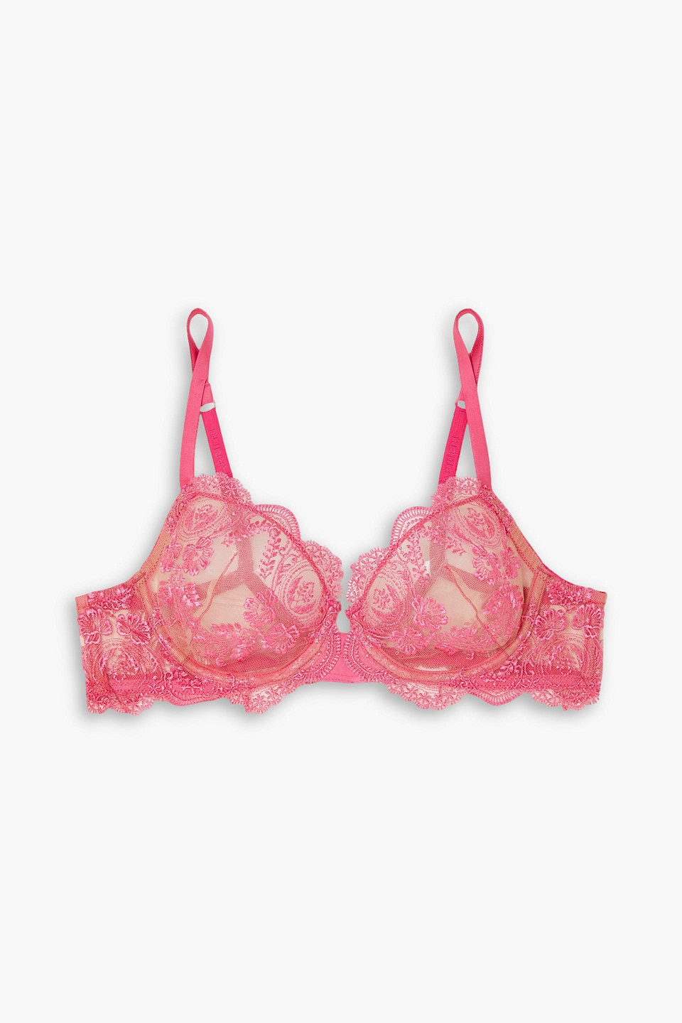 Pixie Dreams scalloped embroidered tulle underwired balconette bra