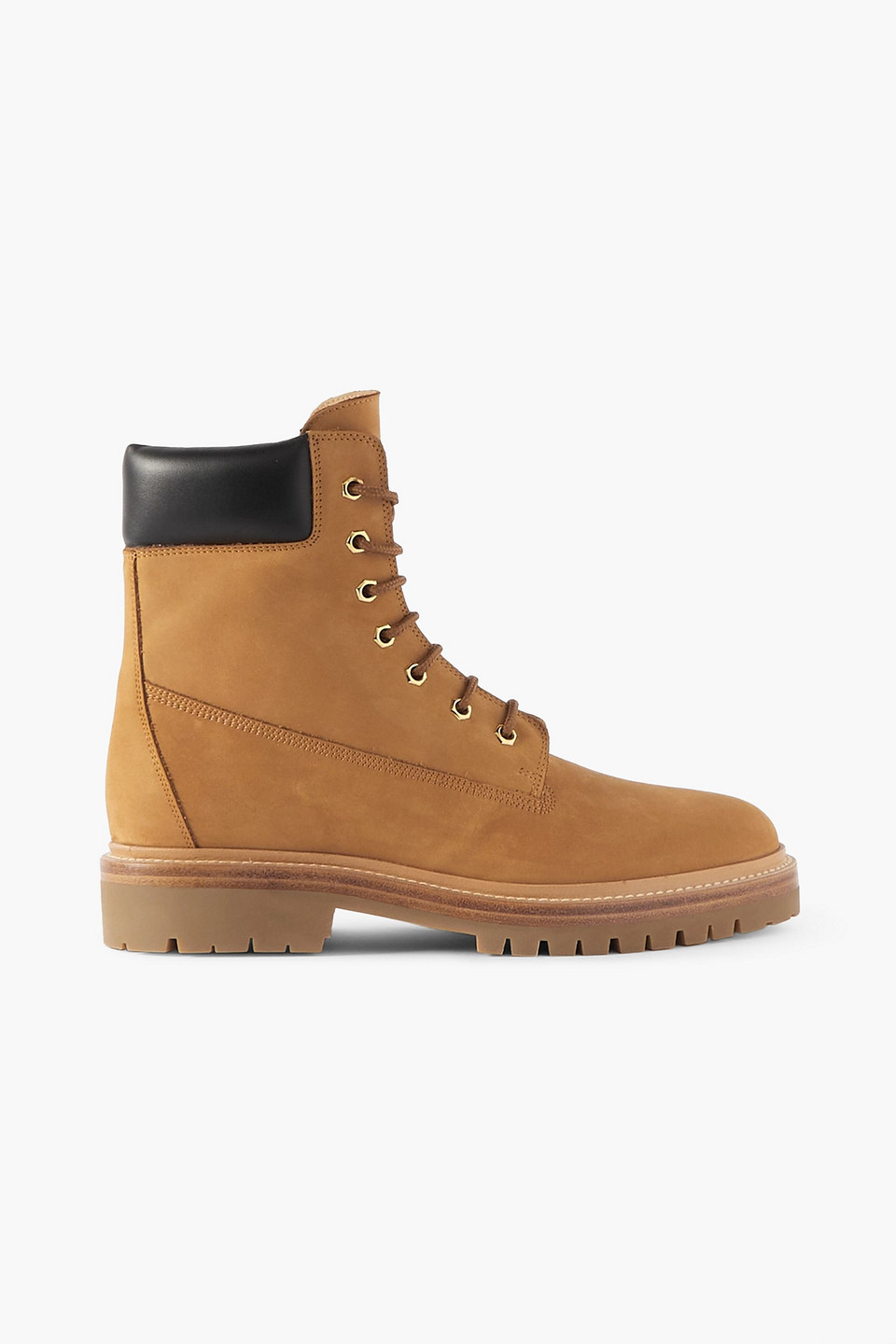 Legres Leather-trimmed Nubuck Ankle Boots In Camel