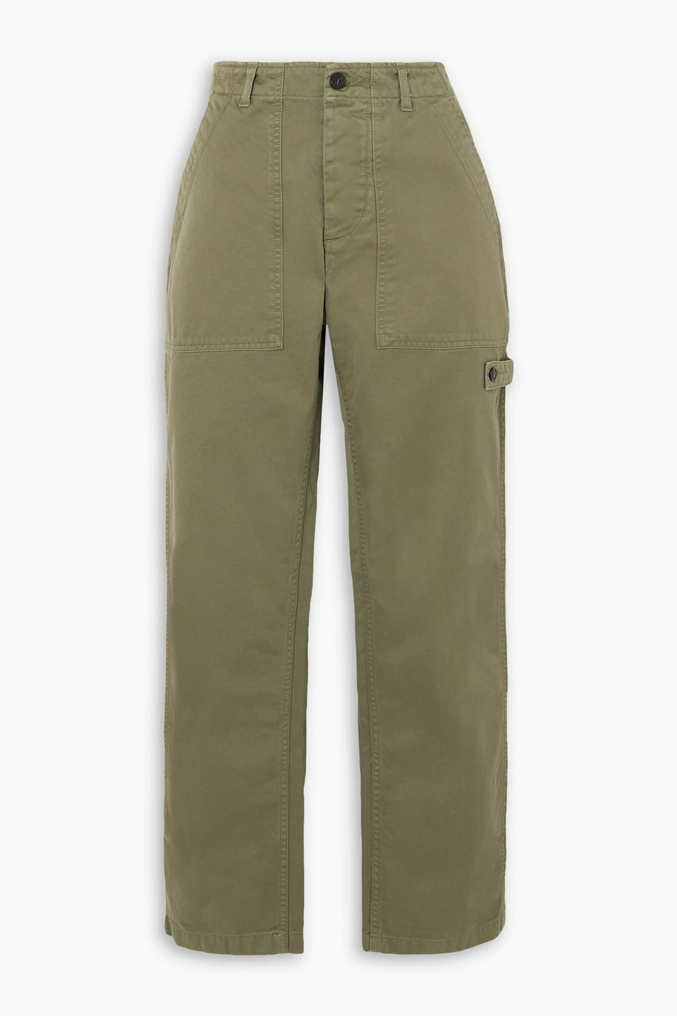 Fortela Jerry Cotton-twill Straight-leg Cargo Pants In Army Green