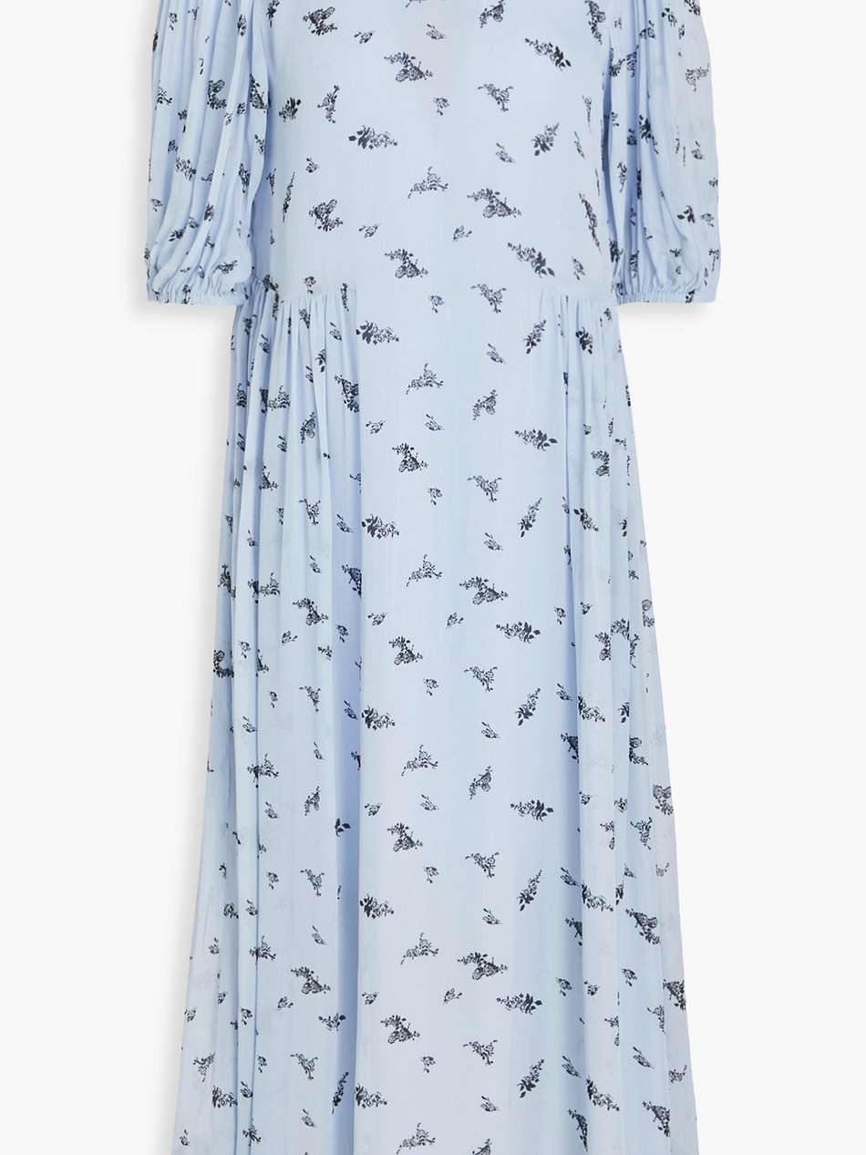 floral-print georgette midi dress