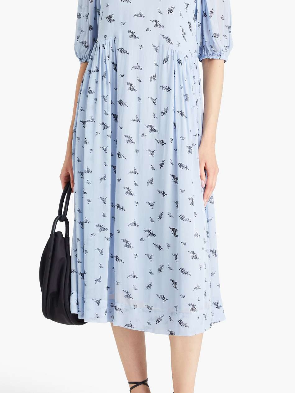 floral-print georgette midi dress