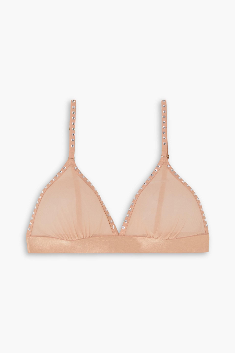 Uma embellished stretch-tulle soft-cup triangle bra